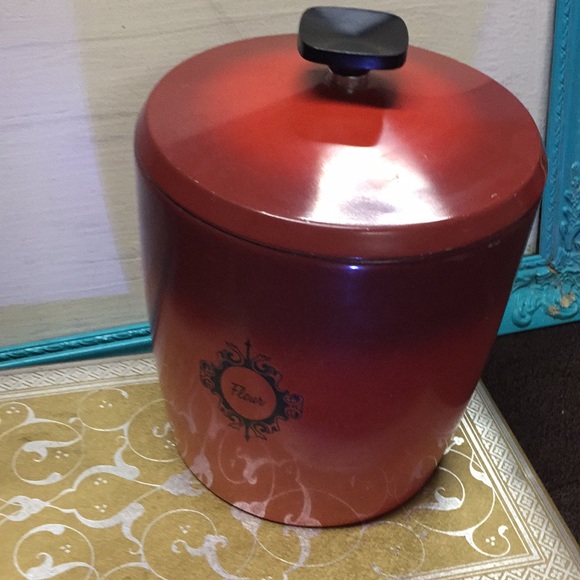 West Bend Vintage Flour Canister Red Hombre EVC - Picture 5 of 8